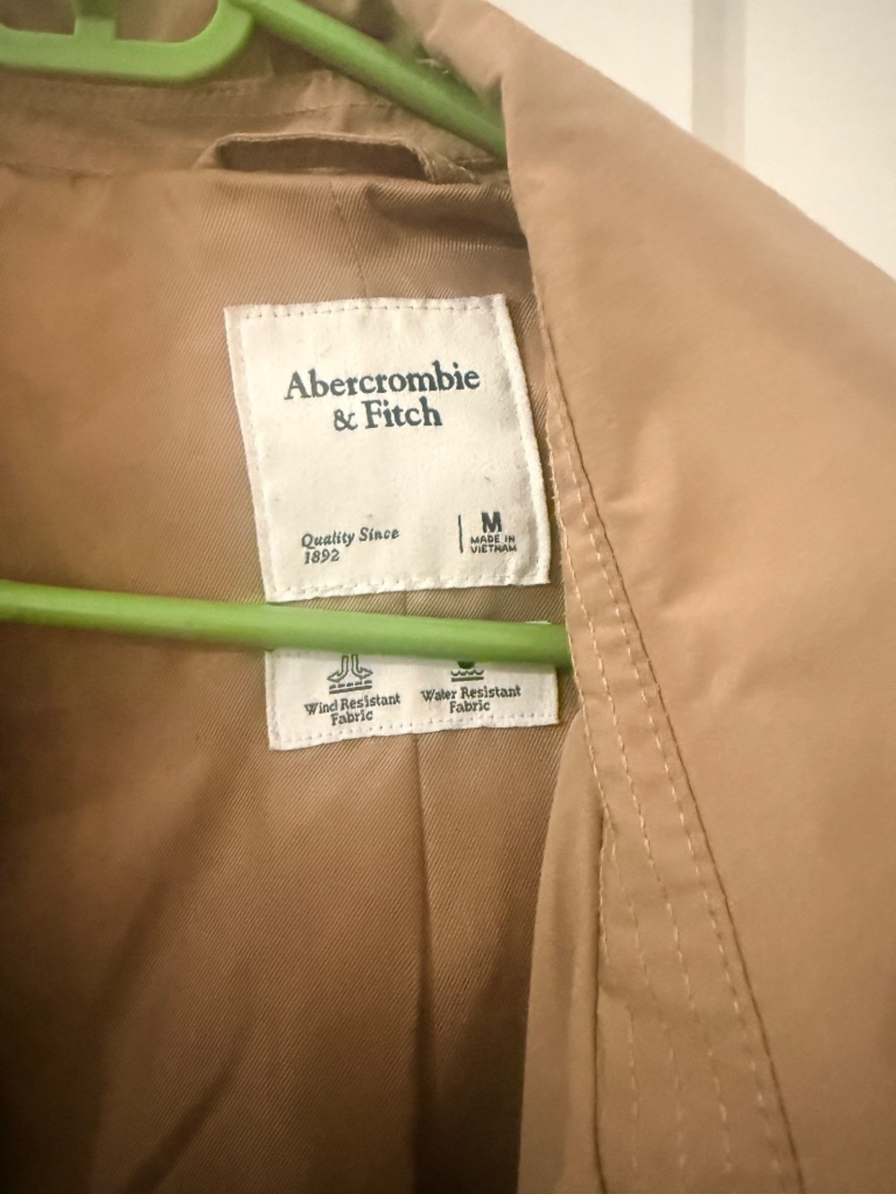 Abercrombie and Fitch Classic Trench Coat Camel Size L - Picture 3 of 4